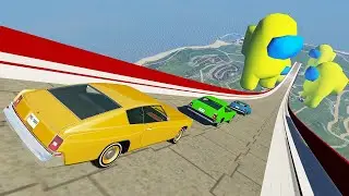 BeamNG Drive - Among Us | Broken Bridge Jump Crashes
