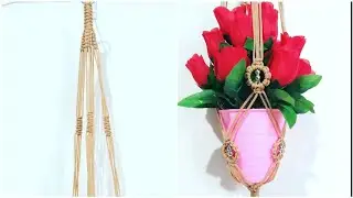 How to make flower hanger from macrame, cara mudah bikin gantungan pot talikur untuk pemula