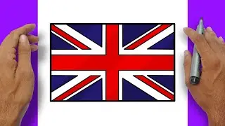 How to Draw UNITED KINGDOM FLAG Easy Step-by-step | UK Flag Drawing Tutorial 
