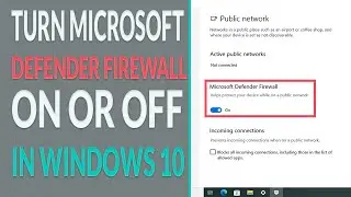 How to Turn Microsoft Defender Firewall On or Off in Windows 10 #computer #windows10