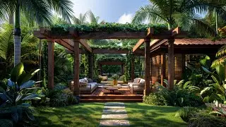 Modern Tropical Garden Design | Elegant Pergola Lounge in Nature - 4DX DESIGN
