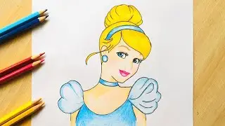 Cindrella Drawing Painting & Coloring For Kids and Toddlers 
