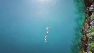Shot with Phantom 4 Pro. Secret Lagoon at Exotic Labengki Island in Indonesia