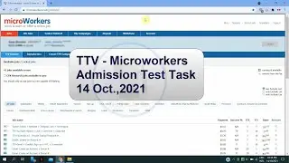 TTV Microworkers admission test task 14 Oct., 2021