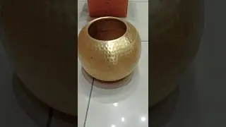 Big Size Golden Metal || Flower Vase 🪴 || Round Design Vase 🍀#shorts #shortsvideo #viral