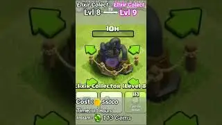 UPGRADE Elixir Collector Lvl 8 to Elixir Collector Lvl 9 || Clash Of Clans (COC)