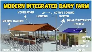Prosta i niesamowita zintegrowana farma mleczna zasilana energią słoneczną | Nowoczesny projekt obory