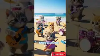 Cute Kittens Beach Party 🐱🏖️🎶 | Kutuma Kutu BGM Vibes #Shorts #Cute #Kittens