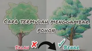 PainTpastel | Tutorial menggambar pohon dengan pensil warna | mudah ditirukan.