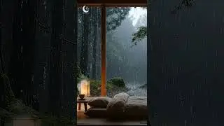 Forest Rain Sleep Music | Warm Room, Peaceful Night #shorts