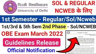 DU Sol 1st Semester OBE Exam Guidelines Release March 2022 | Sol First Semester OBE Exam Guidelines