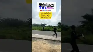 The moment Nigeria Police officers chasing after kidnappers in the forest.