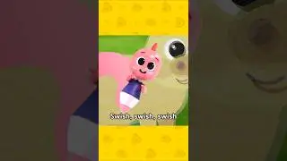 Become a Pink Crayon and Color the Pig!😍 #shorts