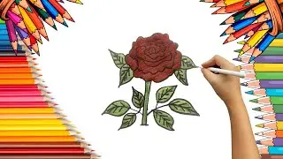 How To Draw cute Flower Drawing, Painting & Coloring For Kids and Toddlers_ Child Art 🐋🌈🎨