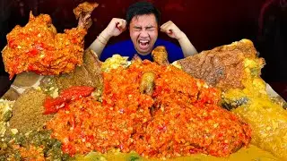 PEDAS 🥵🔥 MUKBANG NASI PADANG LAUK AYAM GEPUK PAK GEMBUS 200 CABE EXTRA PEDAS GILA