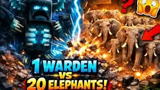 20 Elephants Vs Minecraft Warden 😱🔥 | INSANE Fight