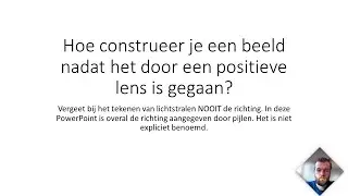 Construeren van beeld(punt) na positieve lens.