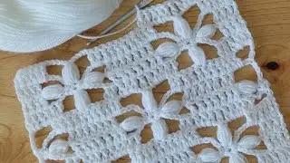 Ажурный узор с цветами крючком/ SUPER EASY Pattern Crochet