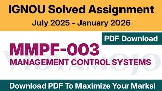 IGNOU MMPF 003 Solved Assignment 2025-26 PDF Download | IGNOU MBA