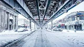 Blizzard Snowstorm Walk in BROOKLYN NYC | Walking through Brooklyn Streets and Heavy Snowfall | 4K