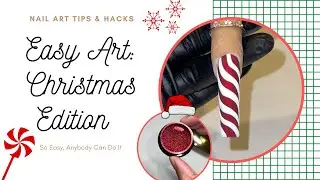 The Easiest Candy Cane Nail Art Ever | Nail Art For Beginner