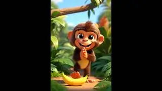 Cute Dancing Monkey 🐒 | Fun 3D Cartoon Short#DancingMonkey #3DAnimation #CuteCartoon#KidsShorts