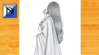 How to draw a Girl wearing saree - Hide face drawing || Pencil sketch for beginner || Drawing