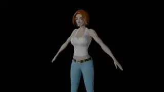 Female Cartoon Character, 3d Model - 3ds Max - Low poly