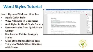 Word Styles Tutorial