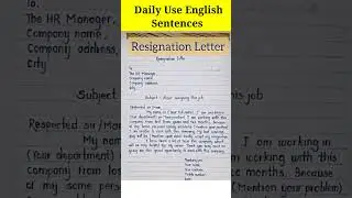 Resignation letter English me kaise likhe|| रेजिग्नेशन लेटर इंग्लिश में कैसे लिखे #shorts #trending