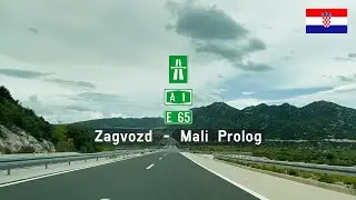 Driving in Croatia: Avtocesta A1 E65 from Zagvozd to Mali Prolog (Ploče Junction)