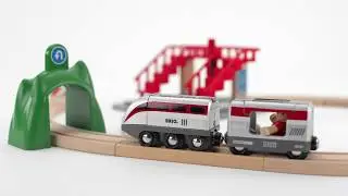 BRIO Деревянная ж/д с поездом и управляющими тоннелями 33873