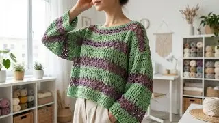 TREND ALARMI! 🚨 Mağazalarda Pahalı, Bizde Bedava! CROCHET Sweater Tutorial 🧵