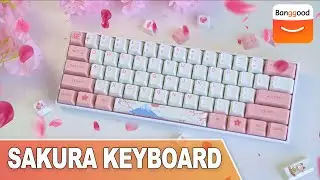 🌸Sakura Keyboard|Akko 3068 World Tour Tokyo keycaps|Buy at Banggood