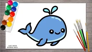 How to Draw a Cute Blue Dolphin 🐬 | Cute Dolphin Drawing Tutorial | Step by Step Dolphin Drawing