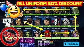 🥳🎉🎊BLACK FRIDAY buy uniform 50% DISCOUNT in Marvel future fight Mr GAMER VINES Hindi video 👍