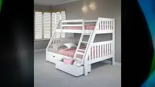 Twin/Full Mission Bunk Bed W/Dual Under Bed Drawers In White Finish