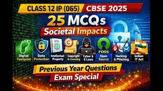 Class 12 IP (065) | 25 MCQ Previous Year Questions | Societal Impacts | CBSE Board 2025