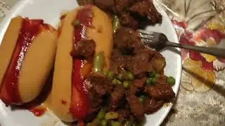 Hot Dog mustard n yummy steak food