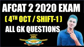 ALL GK QUESTIONS || 4TH OCT / SHIFT- 1 || AFCAT 2 2020 EXAM ANSWER KEY || DEFENCE MANIA