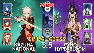 NEW 3.5 Spiral Abyss!│Kazuha National & Cyno Hyperbloom | Floor 12 - 9 Stars | Genshin Impact