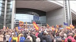 Hundreds Demonstrate in Brussels for Unity of Spain