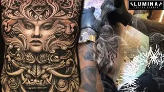 ORIGINAL DESIGN TATTOO 3 SESSIONS DONE! - FULL FRONT TATTOO