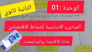 الوحدة01 :المبادىء الاساسية للنشاط الاقتصادي # لسنة الثانية ثانوي# اقتصاد ومناجمنت#