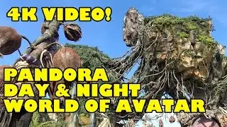 Pandora World of Avatar 4K Area Tour Night and Day Bioluminescent Effects Disney's Animal Kingdom