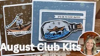 Spellbinders August Club Kits | Nautical Glimmer + Ship in a Bottle Card Ideas