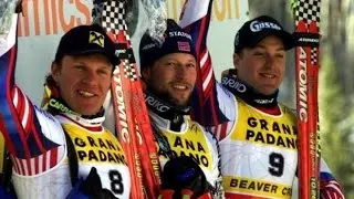 Hermann Maier & Lasse Kjus share super-G gold (WCS Vail 1999)