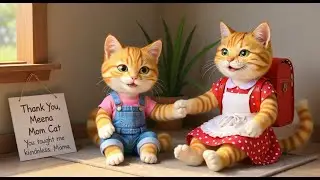 Mama Cat Trims Fur on the Farm and Makes Tiger Hat for Kittens at Home | Meow Mamas