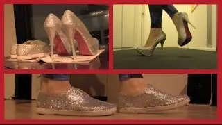 DIY glitter pumps en gympen ❤ Louboutin look-a-like