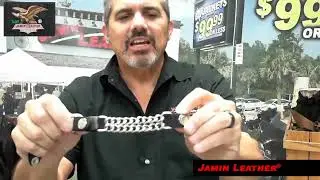 VC2 - Silver Snap Vest Chains with Leather Tabs